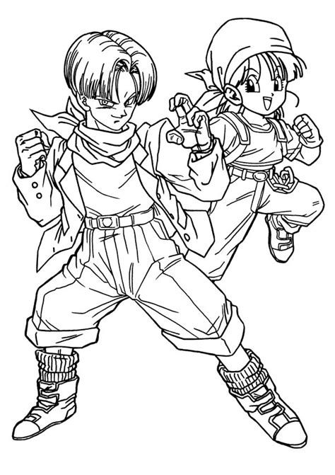 Budokai, released as dragon ball z (ドラゴンボールz, doragon bōru zetto) in japan, is a fighting video game developed by dimps and published by bandai and infogrames. Cute Trunks And Bulma Form In Dragon Ball Z Coloring Page : Kids Play Color | Coloring books ...