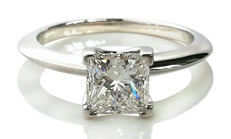 Tiffany And Co 101ct Gvvs2 Princess Cut Diamond Engagement Ring