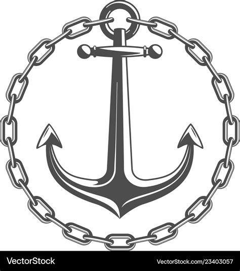 Anchor With Circular Chain Royalty Free Vector Image