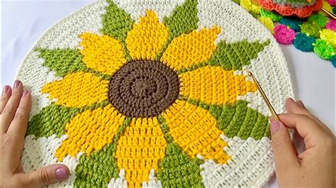 Girasol Tapestry Tejido En Puntos Altos A Crochet Paso A Paso Youtube