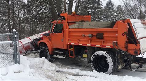 Snow Plowing With A Real Truck Youtube