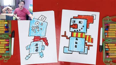 Let's learn how to draw snowman for kids this drawing is very easy and you may call it as snowman drawing step by step. How to draw a Snowman Pixel Art Minecraft - YouTube