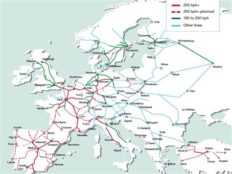High Speed Train Network Europe Map