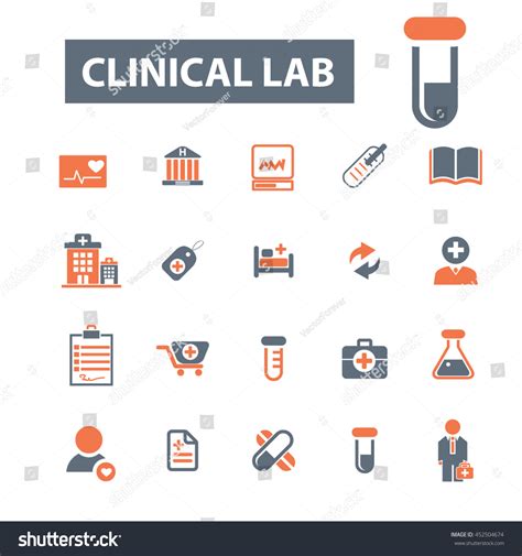Clinical Lab Icons Stock Vector Royalty Free 452504674 Shutterstock