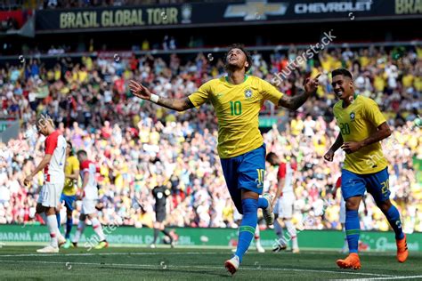 Neymar Junior Brazil Celebrates Scoring His Editorial Stock Photo