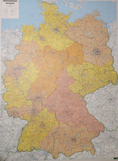 5-stellige Postleitzahlenkarte Deutschland 1:700.000 - Commee Landkarten