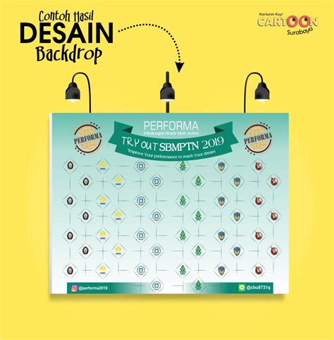 Contoh Hasil Desain Backdrop Photobooth Event TRY OUT – Cartoon Surabaya