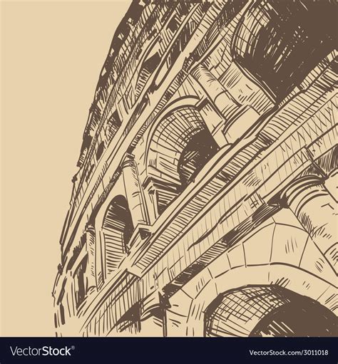 Rome Coliseum Drawing Royalty Free Vector Image