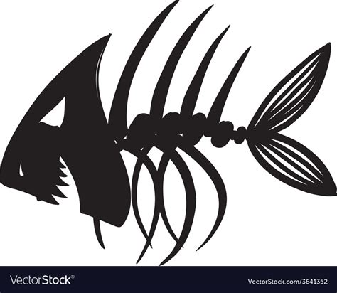 Evil Fish Skeleton Royalty Free Vector Image Vectorstock