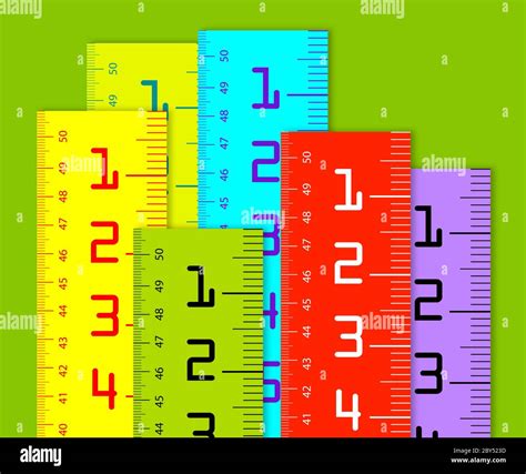 Millimeter And Inch Rulers Stock Photo Alamy
