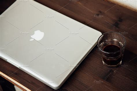 Macbook And Coffee Featuring Macbook Mac And Technology High