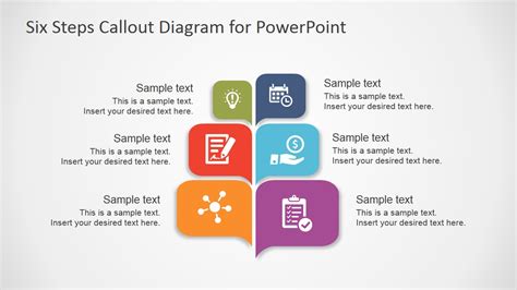 Free Six Steps Callout Diagram For Powerpoint Slidemodel