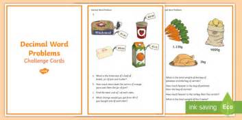 Adding And Subtracting Decimals Word Problems Cards Year 6