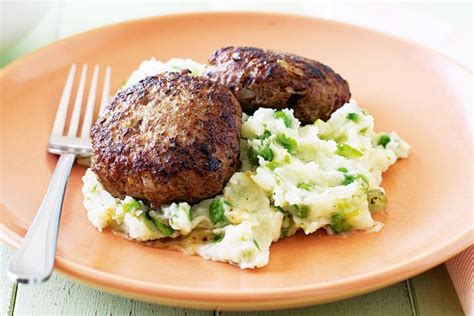 Lamb Rissoles With Mint Pea Mash Recipe How To Cook Potatoes Healthy Recipes Comfort Food