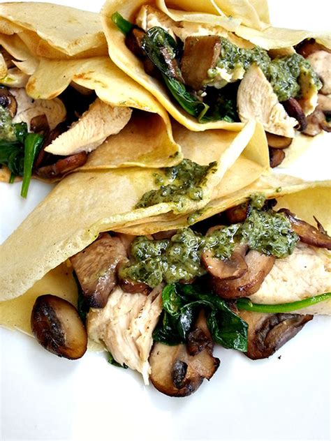 We went mushrooming in the fall. Savory Chicken, Mushroom and Spinach crepes - Cherry on my ...