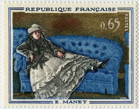 Edouard Manet Madame Manet Au Canapé Bleu 1962 Timbres De