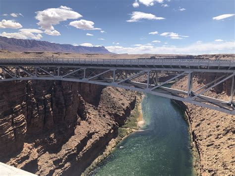 The Navajo Bridge Spanning Over Marble Canyon And The Colorado River