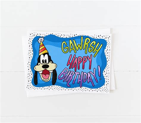 Goofy Garsh Happy Birthday 4x6 Blank Greeting Card Etsy