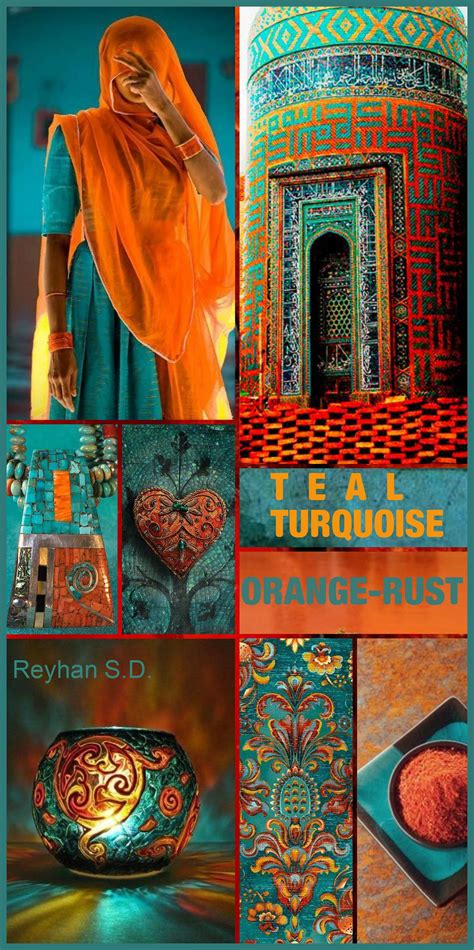 In their kitchen, soothing white cabinets and a gray sofa provide the neutral base for zips. '' Teal- Turquoise & Orange- Rust '' by Reyhan S.D ...