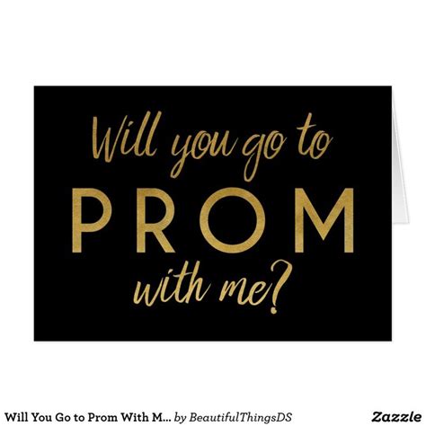 Will You Go To Prom With Me Gold Foil Card Gold Foil