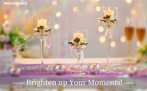 Romadedi Glass Candle Holder Tea Light Votive Holder Wedding Centerpiece Floating