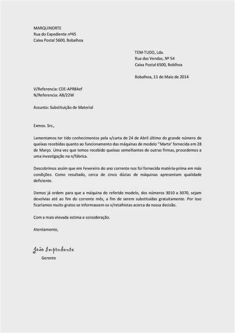 Exemplo De Carta Formal Em Portugues Novo Exemplo