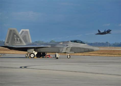 F 22 Stealth Fighters Left Behind At Tyndall Afb Damaged Beyond Repair