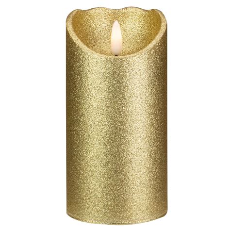 6 Led Gold Glitter Flameless Christmas Decor Candle