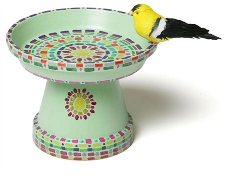 A Bird Bath Using Clay Pots Paint And Markers Clay Pot Crafts