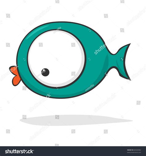 Cute And Funny Cartoon Fish With Huge Eyes Stock Vector Illustration