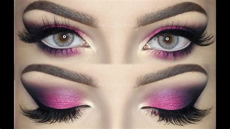 Pink Violet And Black Smokey Eye Bright And Colorful Makeup Tutorial