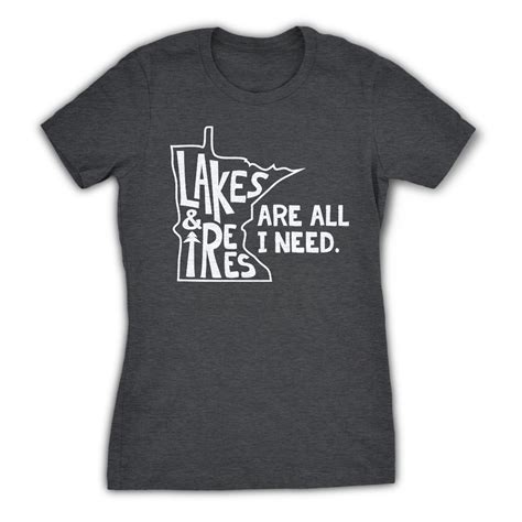 Womens Lakes And Trees Minnesota T Shirt By Northwoods Clothing Co