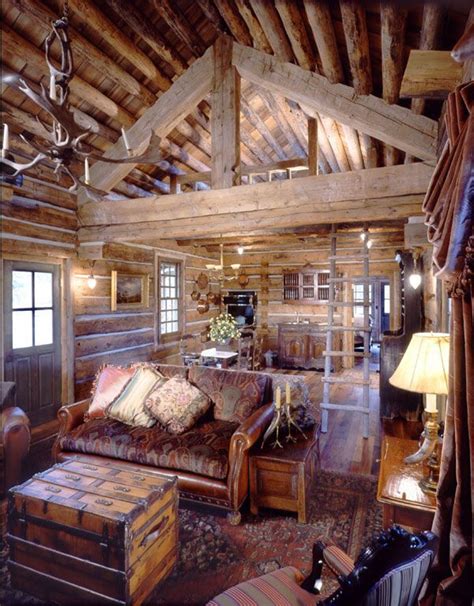 Rustic Log Cabin Interior Small Cabin Interiors Cabin Interiors