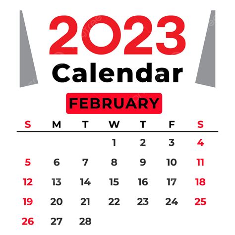 Gambar Vektor Kalender Bulan Februari 2023 Templat Untuk Unduh Gratis
