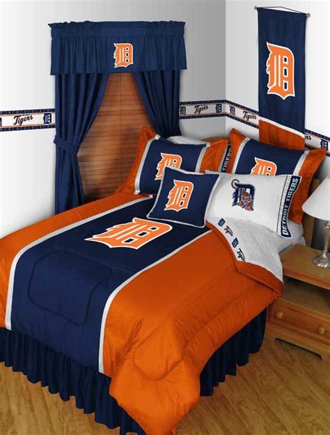 Detroit Tigers Bedding Set MLB Baseball Comforter And Sheets Sports
