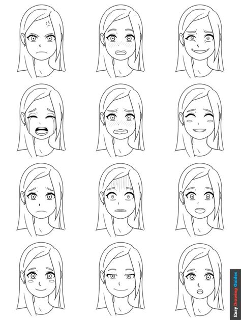 How To Draw Anime And Manga Facial Expressions Easy Step By Step Tutorial Facial Expressions