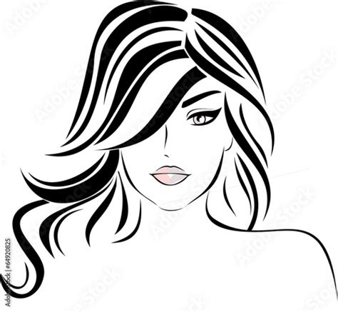 Female Beauty Icon In Black And White Stock Image And Royalty Free