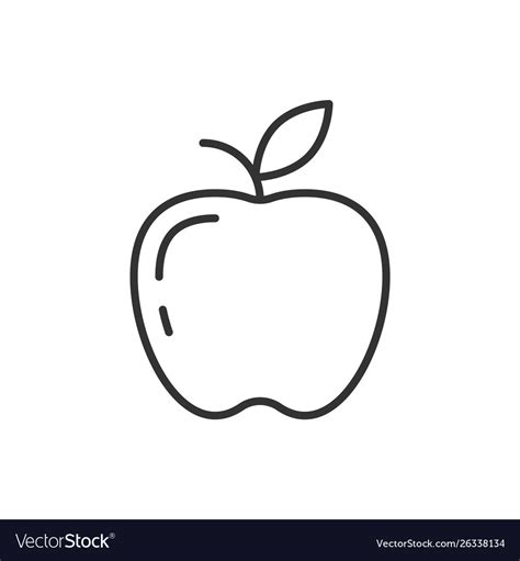 Apple Outline Icon On White Background Royalty Free Vector