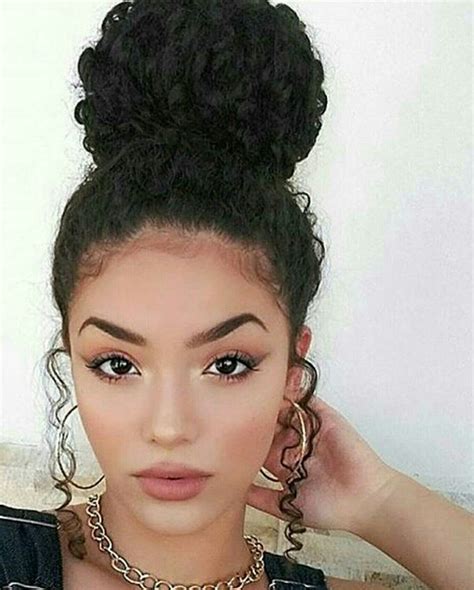 Popular natural hairstyles for black women. Simply Gorgeous | Curly bun hairstyles, Curly hair styles ...