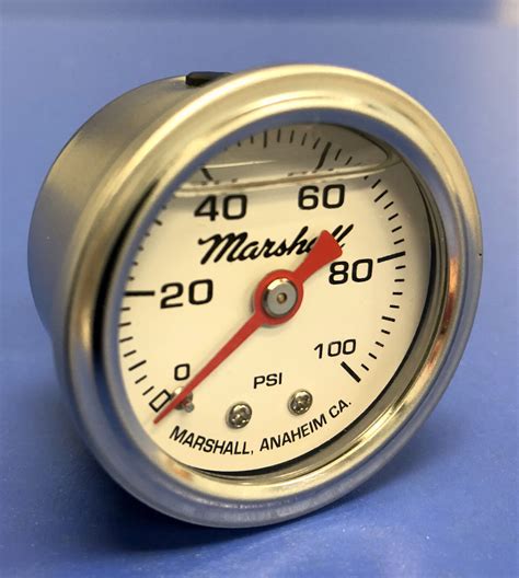 Marshall Gauge 0 100 Psi Fuel Pressure Oil Pressure White 15 Diameter