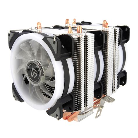 Alseye Dual Tower Cpu Cooler 4 Heat Pipes 4pin 90mm Rgb Fan For