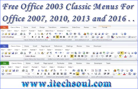 Free Office 2003 Classic Menus For Latest Office 2007 2010 2013 And