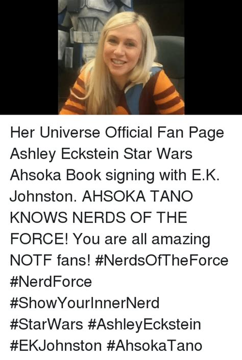 Her Universe Official Fan Page Ashley Eckstein Star Wars Ahsoka Book