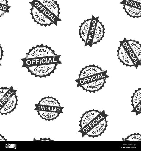 Official Seal Stamp Seamless Pattern Background Business Concept
