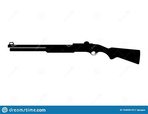 Shotgun Black Silhouette Vector Illustration 28821821