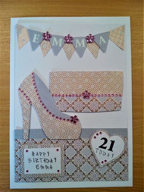 Handmade Personalised Female 21st Birthday Card Made With Docrafts