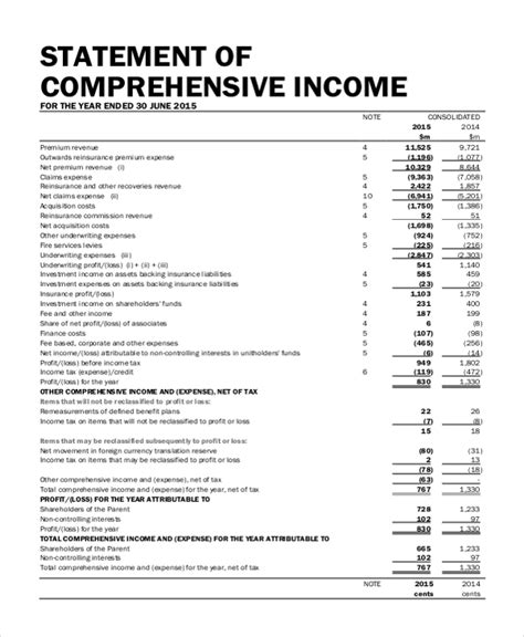 Free 15 Sample Income Statement Forms In Pdf Ms Word Excel