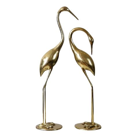 Mid Century Brass Flamingo Sculptures From Apko 1960s Set Of 2 Chairish