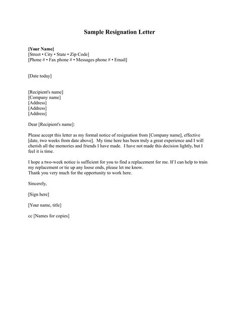 Acknowledgement Of Resignation Letter