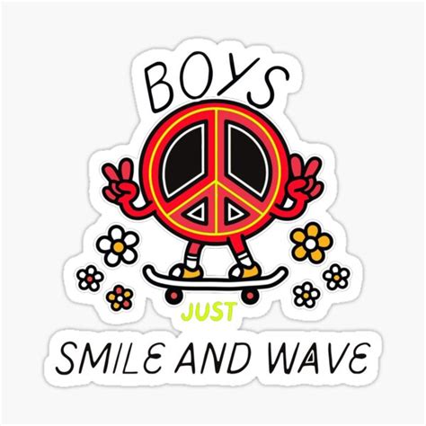 Just Smile And Wave Boys Stickerhappy Smile Wave Stickers Sticker